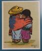 Four (4) Vintage Mexico Folk Art Signed Framed Paintings on Burlap . Each Painting Signed by Artist and measures 16"&times;18" - 2