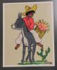 Four (4) Vintage Mexico Folk Art Signed Framed Paintings on Burlap . Each Painting Signed by Artist and measures 16"&times;18" - 4