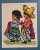 Four (4) Vintage Mexico Folk Art Signed Framed Paintings on Burlap . Each Painting Signed by Artist and measures 16"&times;18" - 5