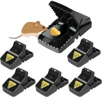 6 New Mouse - Humane Instant-Kill Heavy Duty Snap Traps for Big Mice/Rats