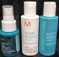 [See Desc] 3 Travel Size Moroccanoil Hair Products: Frizz Control Shampoo & Conditioner 70mL & Frizz Spray 50mL