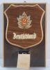 Vintage Wooden Plaque Commemorating the Queen's Own Rifles of Canada's service in Germany w/Complete Tear-Away 1952 Calendar. Measures 8"&times;11.5"