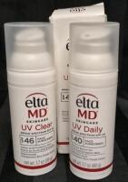 [SEE DESC] 2 Elta MD Skincare Facial Sunscreen Products: UV Daily SPF 40 for Dry & Combination Skin EXP 02/2026 and UV Clear SPF 46 For Prone to Rosacea & Acne Skin EXP 07/2026 - 48g
