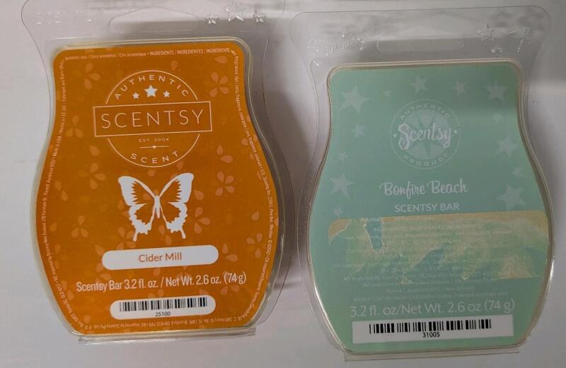 2 New Scentsy Bars. Cider Mill & Bonefire Beach. 74g Each