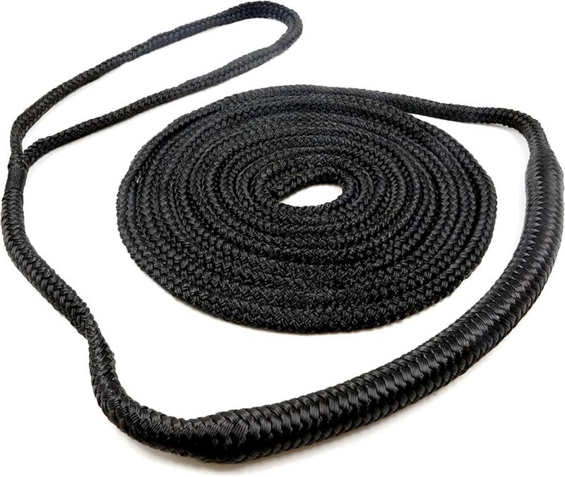New 1/2" X 20FT Shockline with Integrated Shock Absorber Hand Spliced 15" Eye, Mooring Dock Fender Line Marine-Grade Dock Lines for Boats, Pre-Spliced