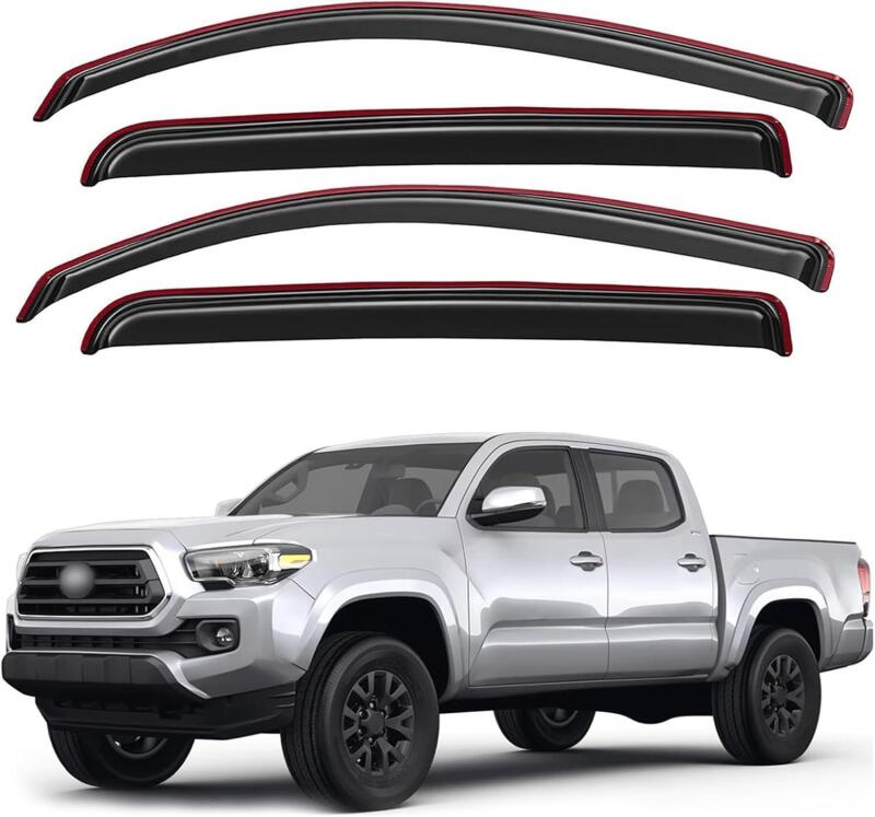 new AceRide in-Channel Window Visors for Toyota Tacoma Double Cab 2016 2017 2018 2019 2020 2021 2022 2023&iuml;&frac14;&OElig;Rain Guards Sun Shields Window Deflector Wind Vent Visors&iuml;&frac14;&OElig;4PCS