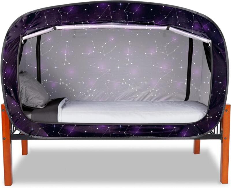 New ANC POP Bed Tent Full Bed Canopy Portable Dream Tent 56.3"W x 78.7"L for Adult Indoor Sleeping Tents with 2 Doors Breathable Private Space Tents, Starry Constellation