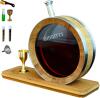 New 0.8 Liter Visualized Oak Aging Barrel with Stand, Bung, Wooden Mini Whiskey Barrel - Charred Oak Barrels for Aging Brandy, Bourbon, Cocktails, Rum, Tequila, Mead Wine, Gin, Cognac Retails $234