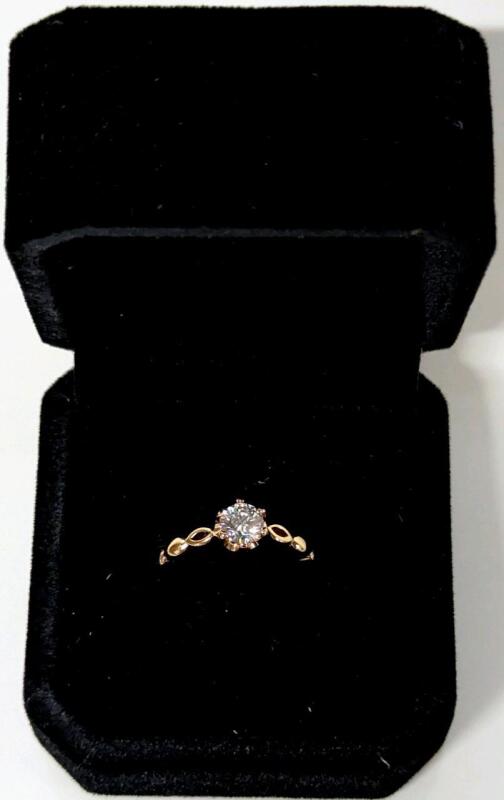 NEW 18K Gold Plated 0.5ct Simulated Diamond Ring - Size 6.0