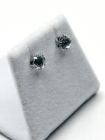 10KT White Gold Natural Aquamarine Earrings, Retail $400.00. Aquamarine is the birthstone for March.