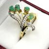Gold Plated Sterling Silver Natural Emerald (0.65ct) with Natural White Topaz (0.14ct) Ring, Size 9, comes with APPRAISAL $330.00.Emerald is the birthstone for May. - 4