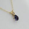 10KT Yellow Gold Natural Iolite (0.50ct) and Natural Moonstone (0.04ct) Pendant with Gold Plated Sterling Silver Chain, comes with APPRAISAL $600.00.