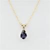 10KT Yellow Gold Natural Iolite (0.50ct) and Natural Moonstone (0.04ct) Pendant with Gold Plated Sterling Silver Chain, comes with APPRAISAL $600.00. - 2