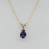 10KT Yellow Gold Natural Iolite (0.50ct) and Natural Moonstone (0.04ct) Pendant with Gold Plated Sterling Silver Chain, comes with APPRAISAL $600.00. - 4