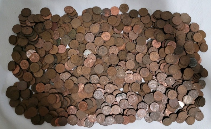 6+lbs Canadian Penny Lot , Various Years & Condition