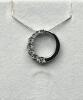 Sterling Silver Natural Diamond (0.11ct) Circle Pendant with Sterling Silver Chain, comes with APPRAISAL $280.00. - 2