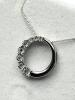 Sterling Silver Natural Diamond (0.11ct) Circle Pendant with Sterling Silver Chain, comes with APPRAISAL $280.00. - 3