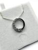 Sterling Silver Natural Diamond (0.11ct) Circle Pendant with Sterling Silver Chain, comes with APPRAISAL $280.00. - 5