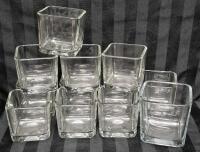 12 Glass Candle Holders 3.5" and 4" Tall