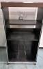 Vintage Stereo Cabinet on Castors. 19.5" by 15.5" by 35". 2 Shelves and place for LP's. Door Magnets still Work. - 2