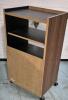 Vintage Stereo Cabinet on Castors. 19.5" by 15.5" by 35". 2 Shelves and place for LP's. Door Magnets still Work. - 3