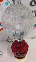 Vintage Glass Lamp with Two Bulbs.