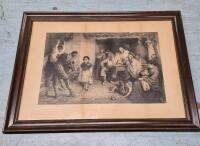 Vintage Framed Print "Stolen By Gipies The Rescue" 34.5" by 26"