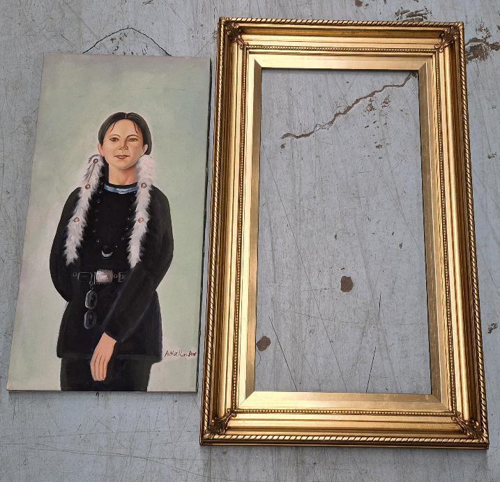 Vintage Painting on Canvas with Frame