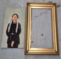 Vintage Painting on Canvas with Frame