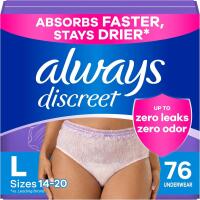 Always Discreet Boutique Incontinence and Postpartum Underwear for Women, Maximum Protection, Small/Medium, Rosy, 48 Count (4 Packs of 12)