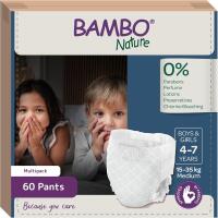 New Bambo Nature Premium Dreamy Night Pants, Pull Up Pants, Eco-Labeled Night Time Diapers, Secure, Comfortable, Skin Friendly : Children Aged 4-7 Years, 60 Count