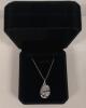 New Platinum Plated 6.Oct Pear Cut Simulated Diamond Necklace - Adjustable Chain 16" to 18" Long