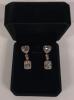 New 18K Gold Plated 4.Oct Emerald &3.0ct Heart Cut Simulated Diamond Dangle Earrings