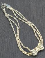Vintage Stamped 925 Italy Bracelet with Bow Detailing 6.25" long