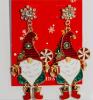 Festive Christmas Dangle Earrings Pierced Post back Adorable Santa Gnomes Rhinestone Alloy Drop Earrings approximately 2.95&rsquo;&rsquo; drop Stock photos added - 2