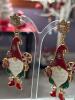 Festive Christmas Dangle Earrings Pierced Post back Adorable Santa Gnomes Rhinestone Alloy Drop Earrings approximately 2.95&rsquo;&rsquo; drop Stock photos added - 3