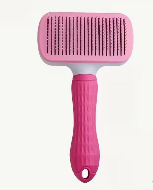 Pet Massage Comb Easy One-Click Pet Massage Comb Deshedding Grooming Brush for Dogs and Cats - Removes Loose Undercoat Approximately 7.7 x 4 stock photos added Pink