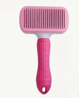 Pet Massage Comb Easy One-Click Pet Massage Comb Deshedding Grooming Brush for Dogs and Cats - Removes Loose Undercoat Approximately 7.7 x 4 stock photos added Pink