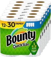 New Bounty Quick-Size Paper Towels, 12 Family Rolls, White Retail $83.99