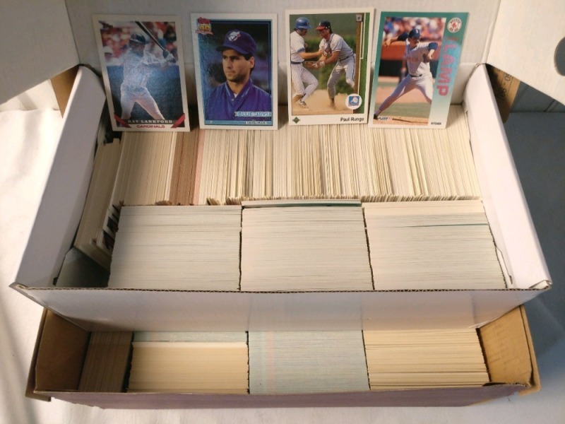 2 Shoeboxes Filled with 1990s MLB Baseball Cards - Over 100