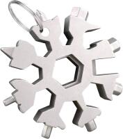 New Adorable Metal Snowflake Multi-Tool Keychain, 2.3" Diameter