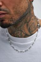 New 20" Long 6mm Faux Pearl Barbed Wire Necklace