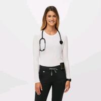 New Size XS Women's FIGS Crewneck Long-Sleeve Underscrub Top. White, Retails $58