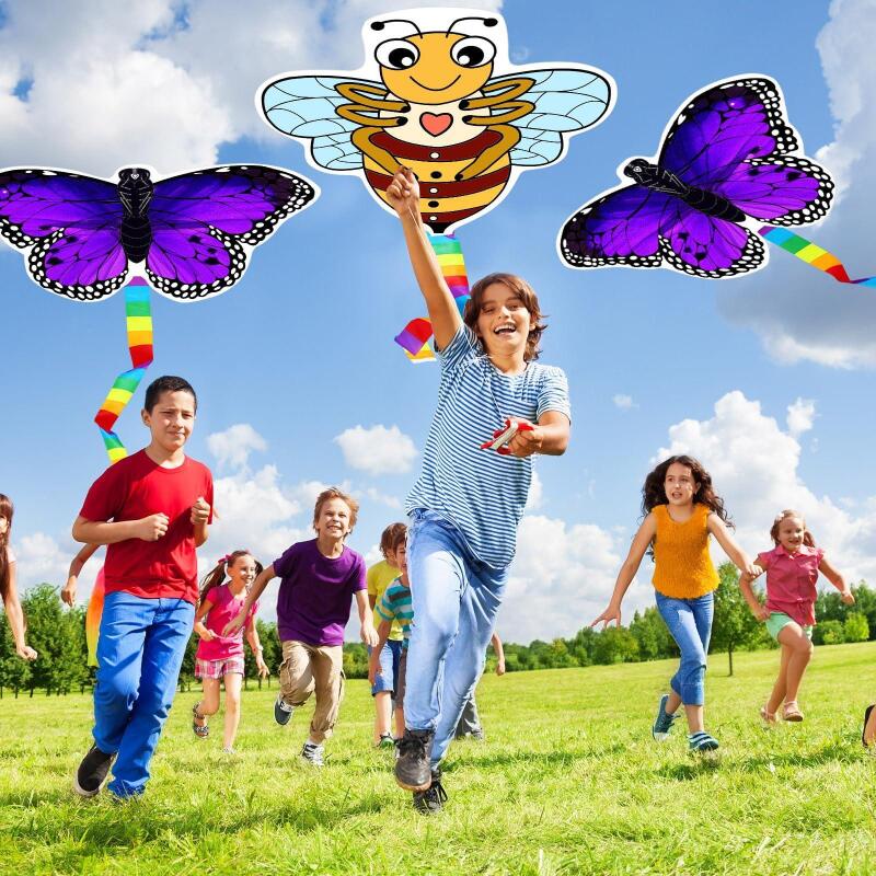 New Halloscume 30 Pack Butterfly Bee Kite for Kids and Adults 28 Making DIY Coloring Kite Blank Painting Kite Easy to Fly Kite with Handle String Large Beginner Kite for Outdoor Party Activities