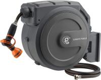 New Giraffe Tools Retractable Garden Hose Reel 1/2 Inch x 130 ft, Super Heavy Duty, Any Length Lock, Slow Return System, Wall Mounted and 180 Deg Swivel Bracket