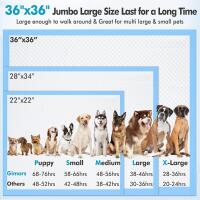 150 new Gimars 36x36 4XL Large Pee Pads for Dogs - 150 Counts Extra Absorbent Puppy Training Pads 6 Layers Thicken, Jumbo Disposable Leak-Proof Quick Dry Wee Wee Pads for Dogs Cats Rabbits Pets