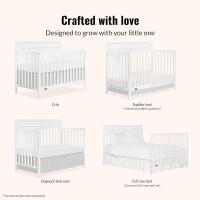 New Dream On Me Avery 5-in-1 Convertible Full-Size Baby Crib in White, GreenGuard Gold & JPMA, 3 Mattress Heights, Converts to Toddler, Day & Full-Size Bed, Create a Safe and Baby-Friendly Nursery