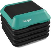 New Yes4All 16"x16" Height-Adjustable High Step Aerobic Platform with 4 Risers for Home Gym Exercise Fitness Workout, Cardio and Jumping (Green)