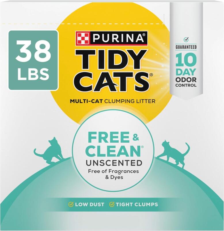 New Purina Tidy Cats Free and Clean Unscented Cat Litter - 38 lb. Box