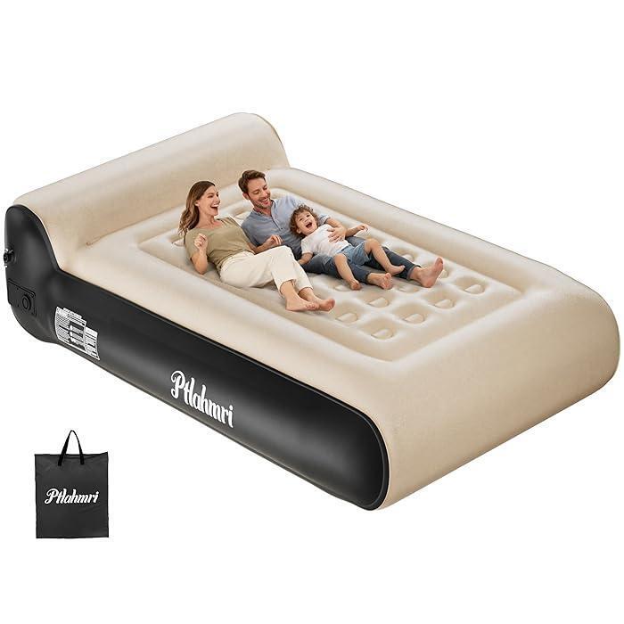 New Ptlahmri Queen Air Mattress Full with Built in Pump,16" Comfort Flocking Inflatable Blow Up Mattress,Equipped for Home, Guests, Camping,Inflate in 3 Minutes, 660 lbs Max (Black)